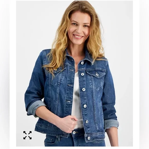 Style & Co. Blue Denim Jacket, size 14W - Picture 1 of 4